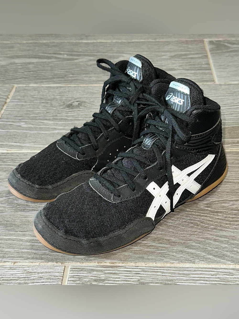 ASICS Matflex 7 Wrestling Youth Sz 5.5 Black Athletic Shoes Performance Sneakers